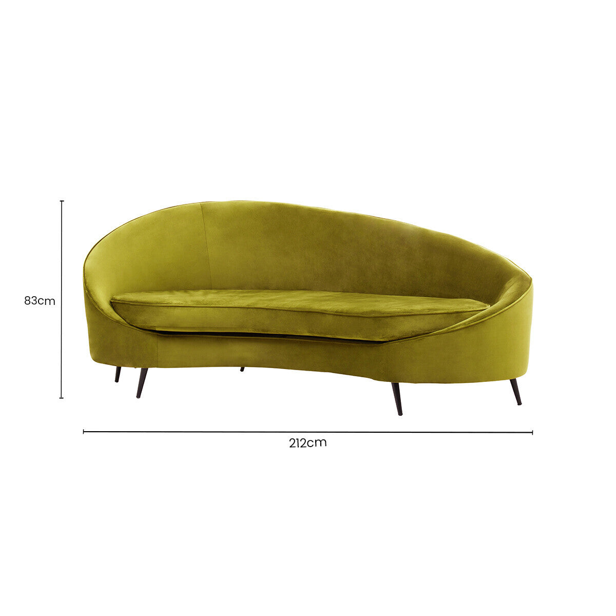 Hasina Olive Velvet 3 Seater Sofa