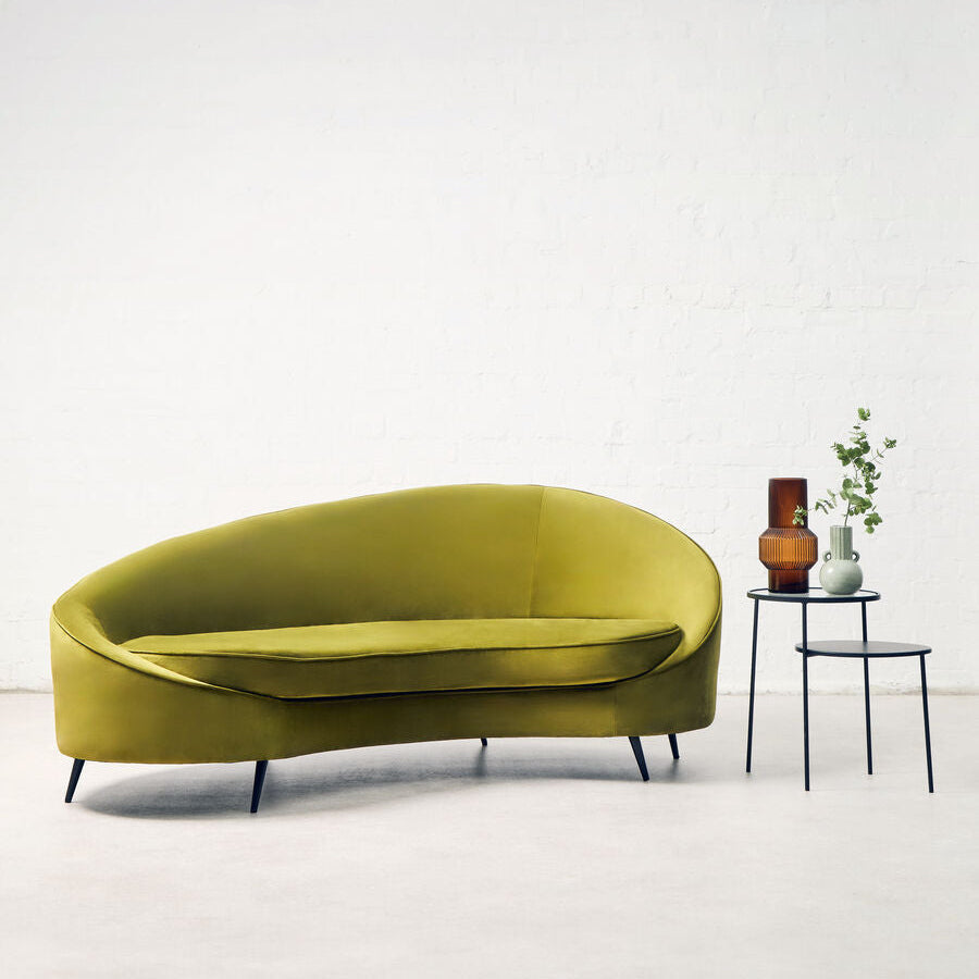 Hasina Olive Velvet 3 Seater Sofa