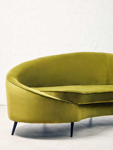 Hasina Olive Velvet 3 Seater Sofa