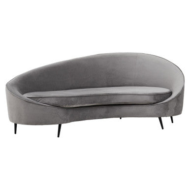 Hasina Grey Velvet 3 Seater Sofa