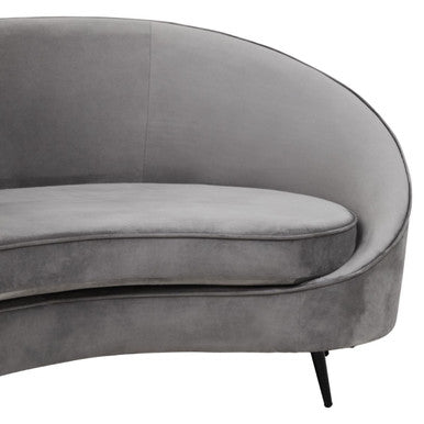 Hasina Grey Velvet 3 Seater Sofa