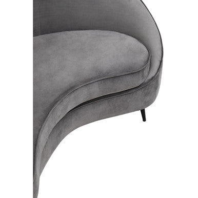 Hasina Grey Velvet 3 Seater Sofa