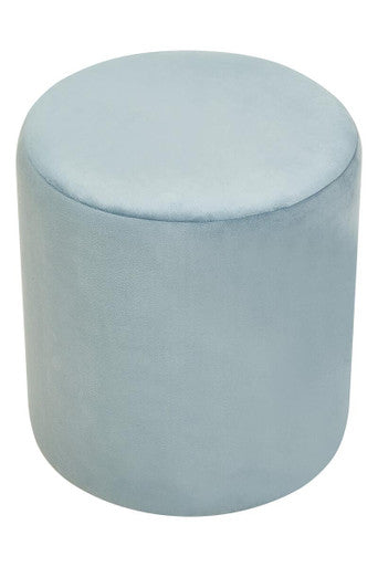 Haley Blue Velvet Round Pouffe