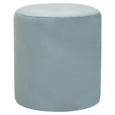 Haley Blue Velvet Round Pouffe