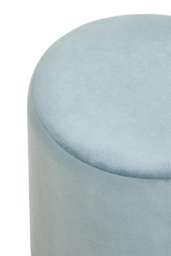Haley Blue Velvet Round Pouffe