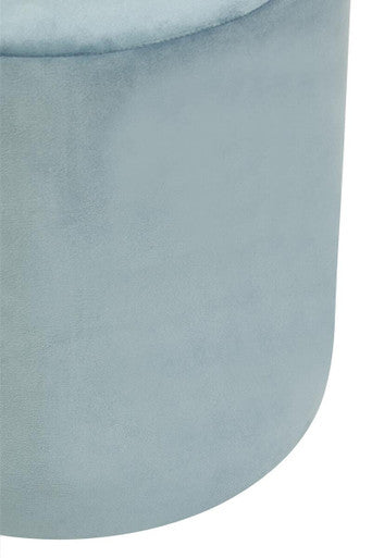 Haley Blue Velvet Round Pouffe
