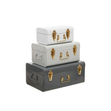 Set of Three Assorted Grey Storage Trunks | Parley