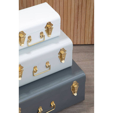 Set of Three Assorted Grey Storage Trunks | Parley