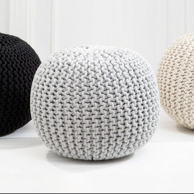 Grey Knit Pouffe | Kids