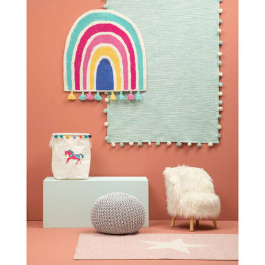 Grey Knit Pouffe | Kids