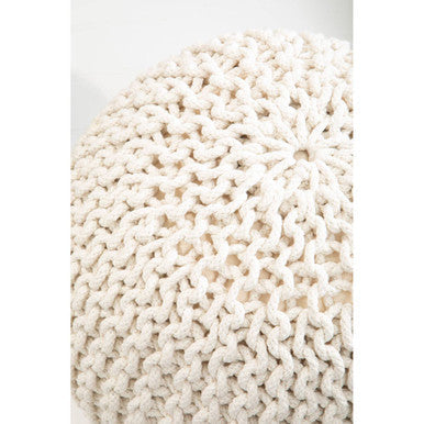 Knit Cream Pouffe | Kids