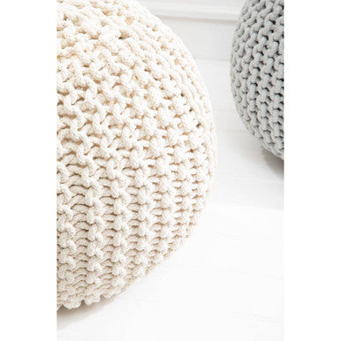 Knit Cream Pouffe | Kids