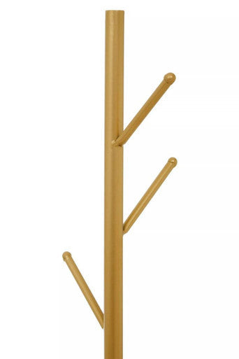 Avento Gold Finish Coat Stand with Black Marble Effect Base