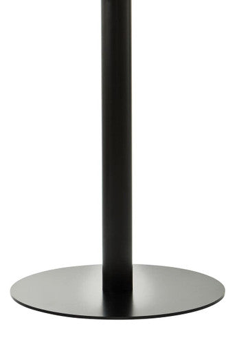 Metropolitan Clear Glass Round Dining Table with Black Finish Base