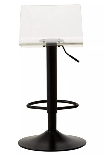 Baina Clear Acrylic Bar Chair with Black Finish Base