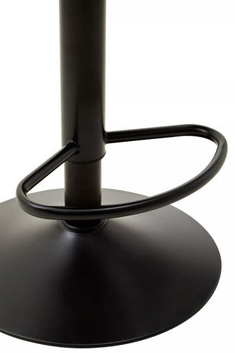 Baina White Leather Effect Bar Chair with Black Finish Base