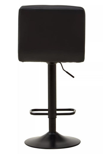 Baina Black Leather Effect Quilted Bar Chair