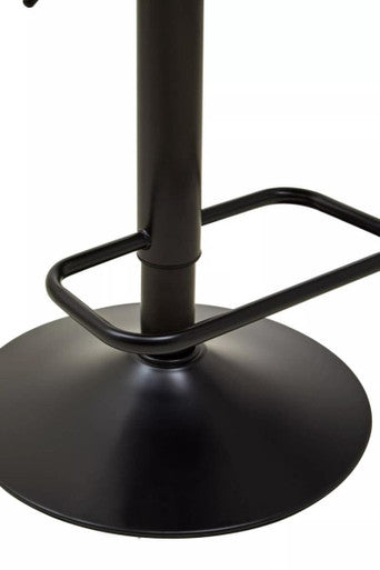 Baina Black Leather Effect Quilted Bar Chair