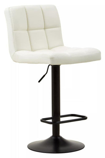 Baina White Leather Effect Quilted Bar Chair