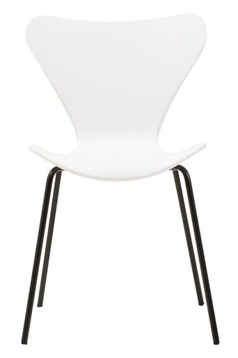 Laila White Moulded Plastic Dining Chair with Black Legs