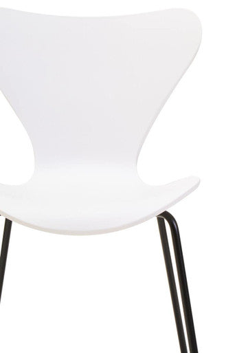 Laila White Moulded Plastic Dining Chair with Black Legs