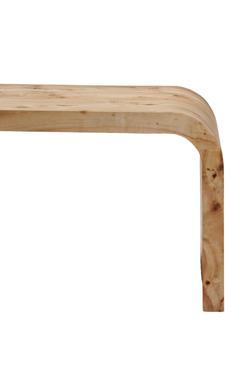 Mota Natural Burl Wood Curved Coffee Table