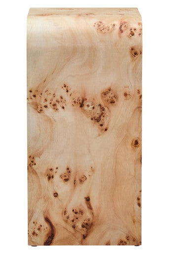 Natural Burl Wood Curved Side Table with Smooth Curved Edges | Mota