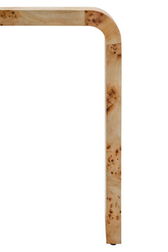 Natural Burl Wood Curved Side Table with Smooth Curved Edges | Mota