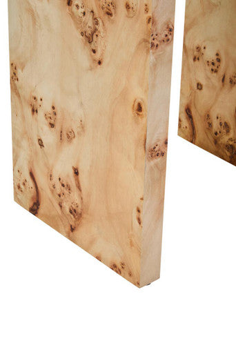 Natural Burl Wood Curved Side Table with Smooth Curved Edges | Mota