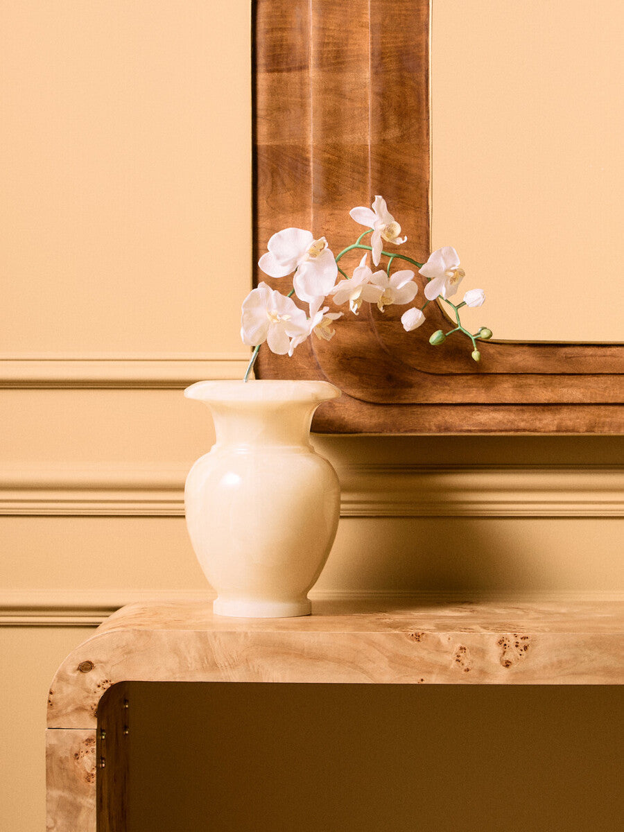 Mota Natural Burl Wood Curved Console Table
