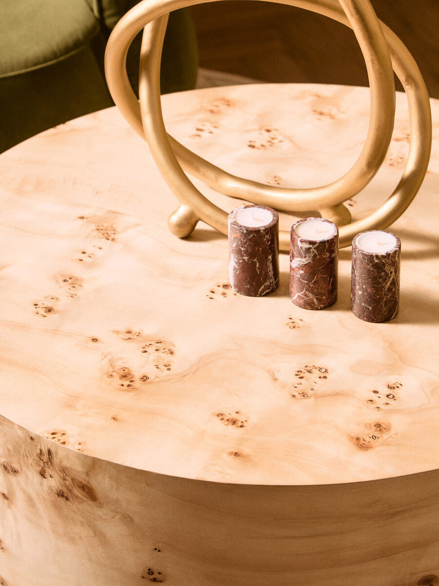 Mota Natural Burl Wood Round Coffee Table