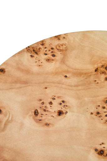 Natural Burl Wood Round Side Table with Drum Shape Design | Mota