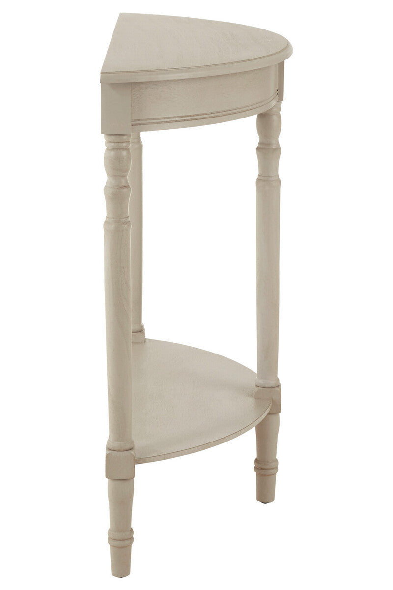Heritage Grey Putty Wooden Half Moon Console Table