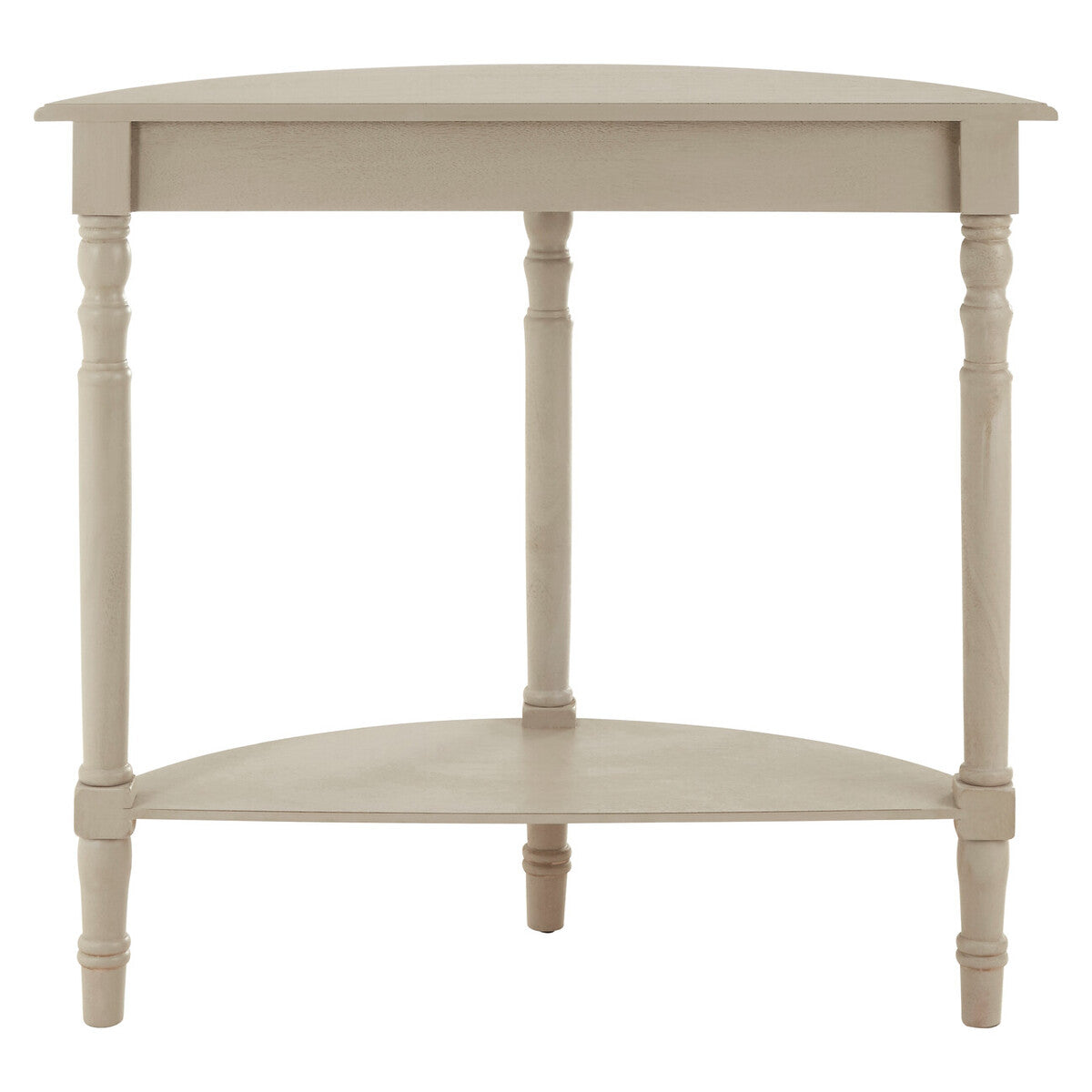 Heritage Grey Putty Wooden Half Moon Console Table