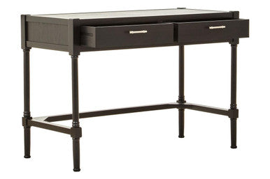Heritage Black Wooden 2 Drawer Desk