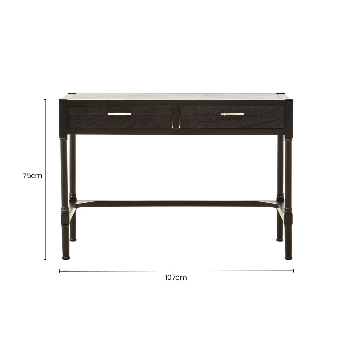 Heritage Black Wooden 2 Drawer Desk