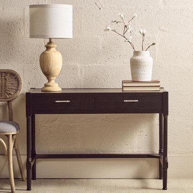 Heritage Black Wooden 2 Drawer Desk