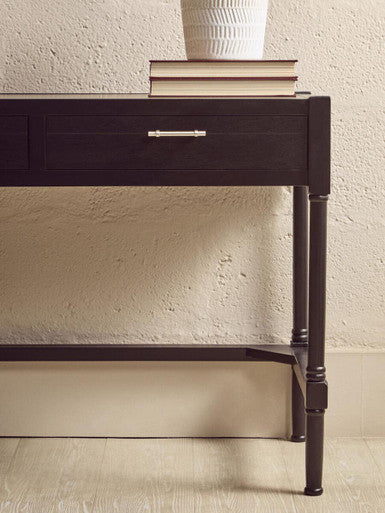 Heritage Black Wooden 2 Drawer Desk
