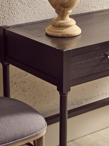 Heritage Black Wooden 2 Drawer Desk