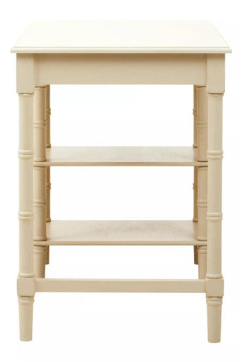 Heritage Ivory Wooden Desk with Drawer and Shelves