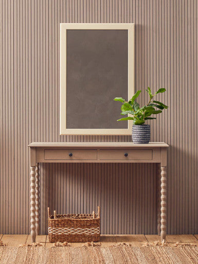 Heritage Natural Wash Wooden 2 Drawer Desk with Spindle Legs