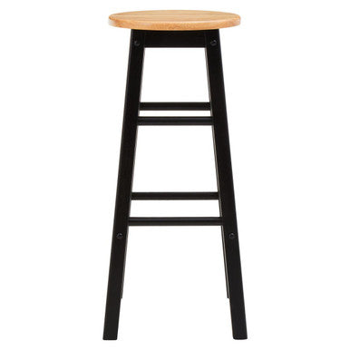 Chester Black and Natural Tropical Hevea Wood Kitchen or Bar Stool