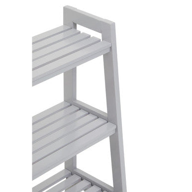 Chester Grey Tropical Hevea Wood 4 Tier Ladder Shelf Unit
