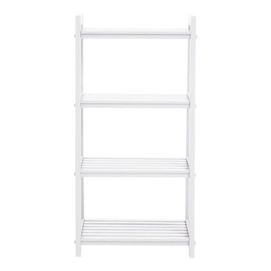 Chester White Tropical Hevea Wood 4 Tier Ladder Shelf Unit