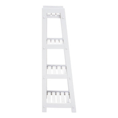 Chester White Tropical Hevea Wood 4 Tier Ladder Shelf Unit
