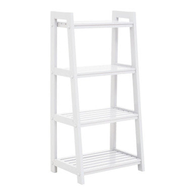 Chester White Tropical Hevea Wood 4 Tier Ladder Shelf Unit