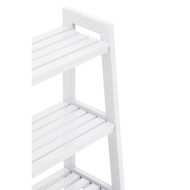 Chester White Tropical Hevea Wood 4 Tier Ladder Shelf Unit