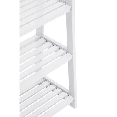 Chester White Tropical Hevea Wood 4 Tier Ladder Shelf Unit