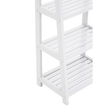 Chester White Tropical Hevea Wood 4 Tier Ladder Shelf Unit