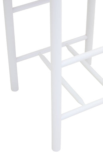 Bandar Natural Rope Woven Bar Stool with White Wooden Legs